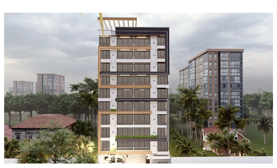 Immeuble R+9 en cours de construction à Kinshasa gombe